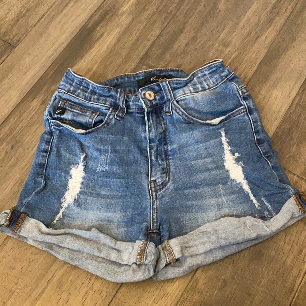 KanCan Distressed Cuffed Hem Jean‎ Shorts Size W24